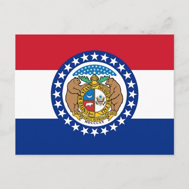 Postal con bandera del estado de Misuri - Estados  (Anverso)
