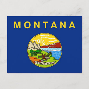 Postal con bandera del estado de Montana - Estados