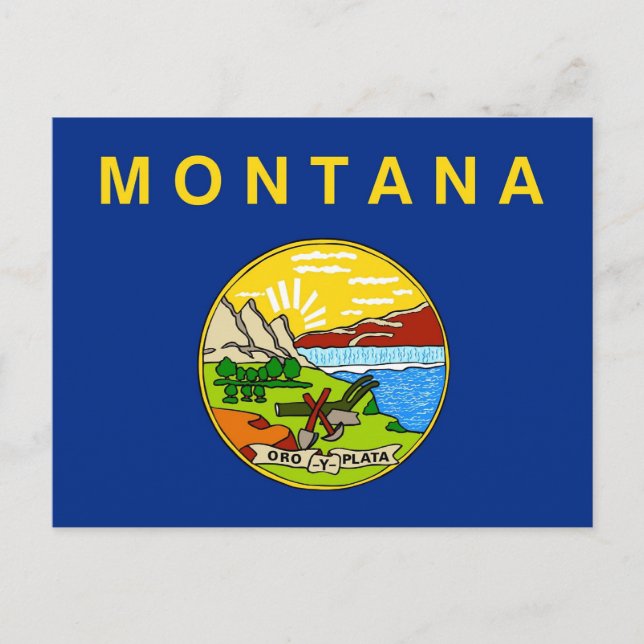 Postal con bandera del estado de Montana - Estados (Anverso)
