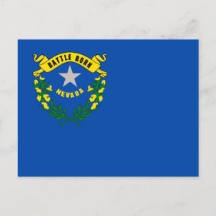 Postal con bandera del estado de Nevada - Estados 