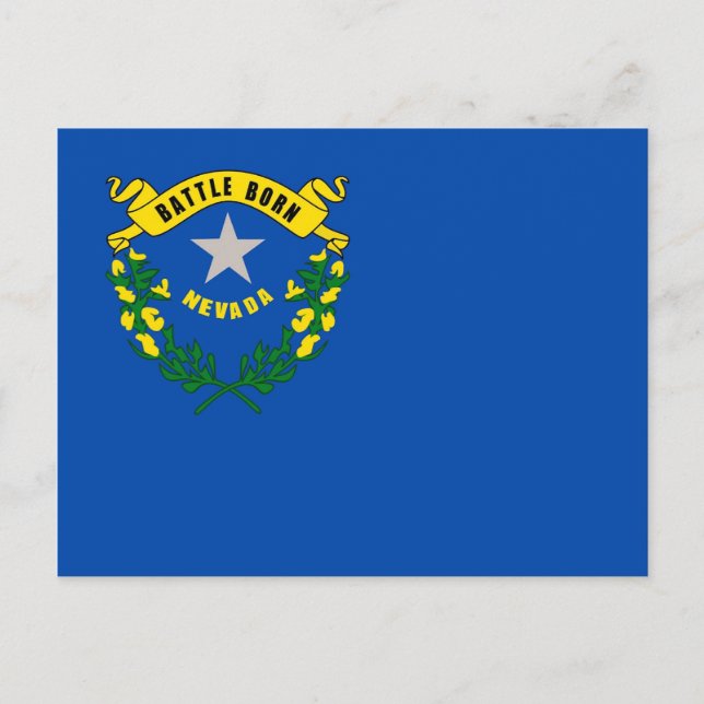 Postal con bandera del estado de Nevada - Estados  (Anverso)
