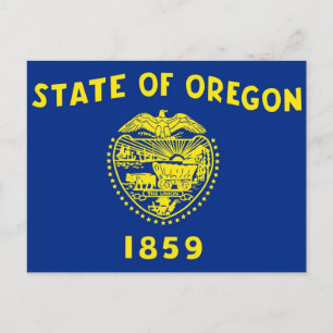 Postal con bandera del estado de Oregón - Estados 
