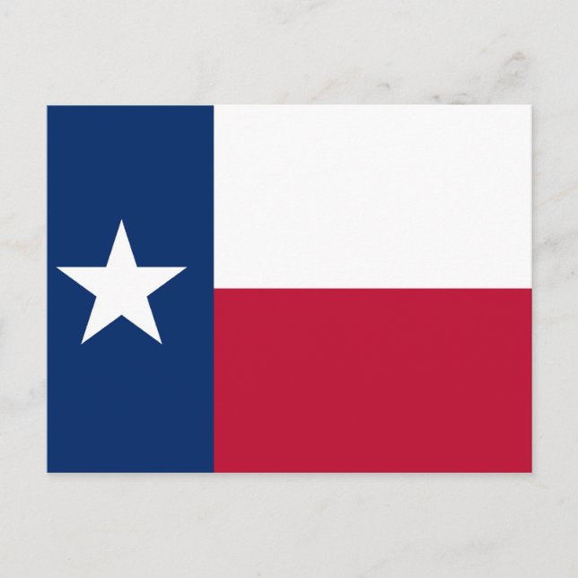 Postal con bandera del estado de Texas - Estados U (Anverso)