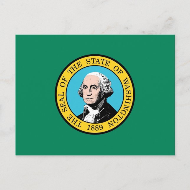 Postal con bandera del estado de Washington - Esta (Anverso)