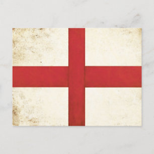Postal con bandera inglesa en sucio estilo antiguo