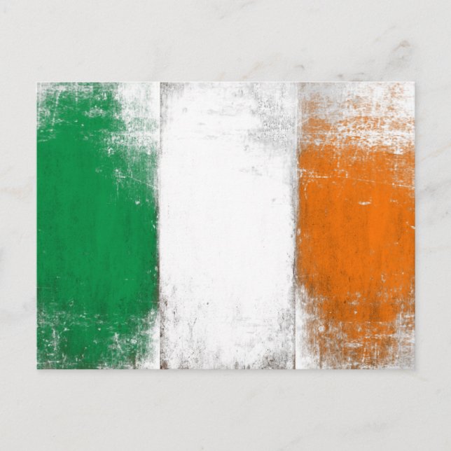 Postal con bandera irlandesa griega vintage (Anverso)