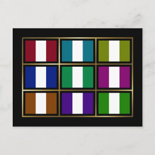 Postal con bandera multihue de Nigeria
