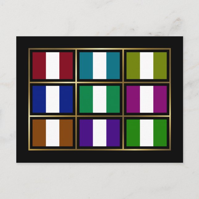 Postal con bandera multihue de Nigeria (Anverso)