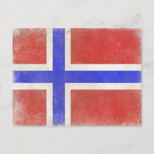 Postal con bandera noruega en peligro