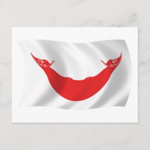 Postal con bandera nui de Rapa