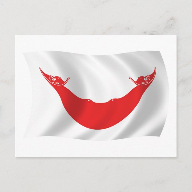Postal con bandera nui de Rapa (Anverso)