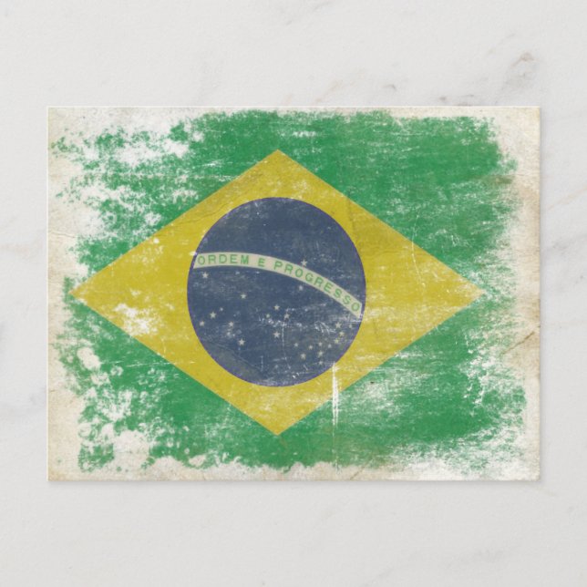 Postal con bandera sucia de Brasil (Anverso)