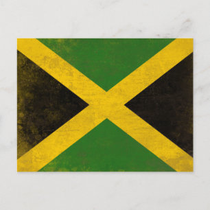 Postal con bandera sucia de Jamaica