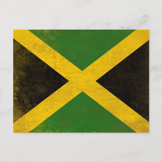 Postal con bandera sucia de Jamaica (Anverso)
