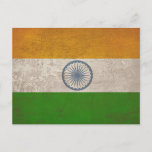Postal con bandera sucia de la India