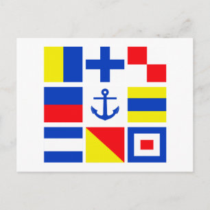 Postal con banderas marítimas - personalizar!