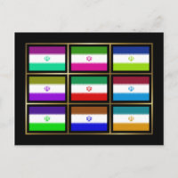Postal con Banderas Multihue de Irán
