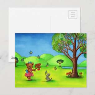 Postal con "Besos de mariposa"