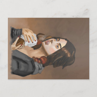 Postal con boleto de café