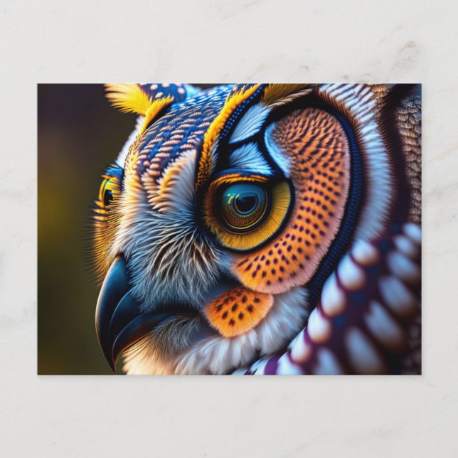 Postal con búho (Anverso)