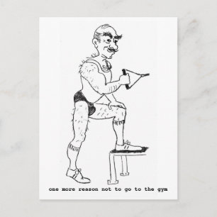 postal con caricatura de mano