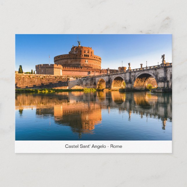 Postal con Castel Sant' Angelo en Roma (Anverso)