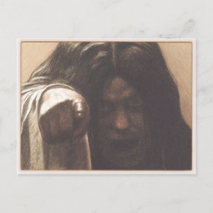 Postal con Chica espeluznante apuntando al dedo