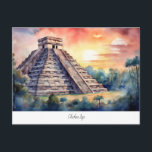 Postal con Chichen Itza, México.<br><div class="desc">Postal de viaje con Chichen Itza,  la famosa pirámide El Castillo del Imperio Maya,  México.</div>
