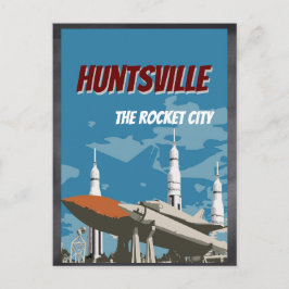 Postal con cohetes de Huntsville, AL Alabama