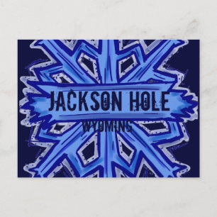 Postal con copo de nieve Jackson Hole Wyoming