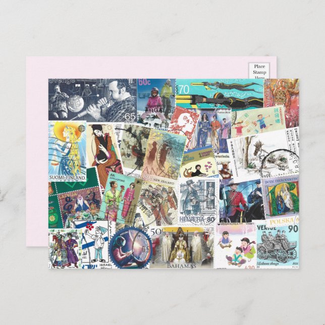 Postal con correo electrónico con personas (Anverso / Reverso)