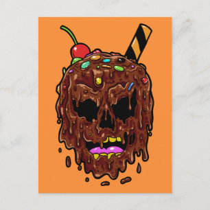Postal con crema de hielo Skull