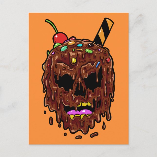 Postal con crema de hielo Skull (Anverso)