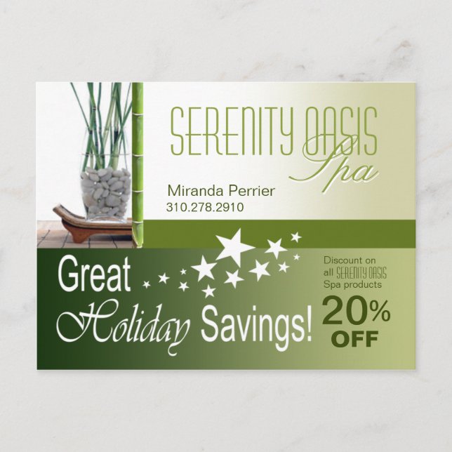 Postal con descuento por vacaciones (olivo) para c (Anverso)