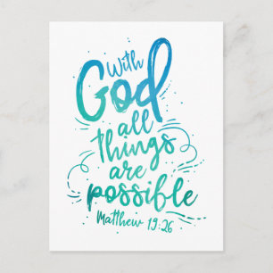 Postal Con Dios todas las cosas posibles Postcard