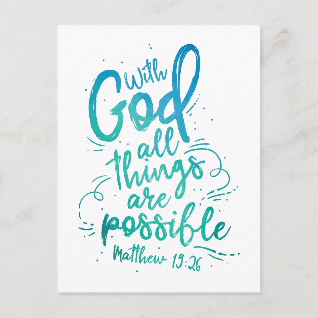 Postal Con Dios todas las cosas posibles Postcard (Anverso)