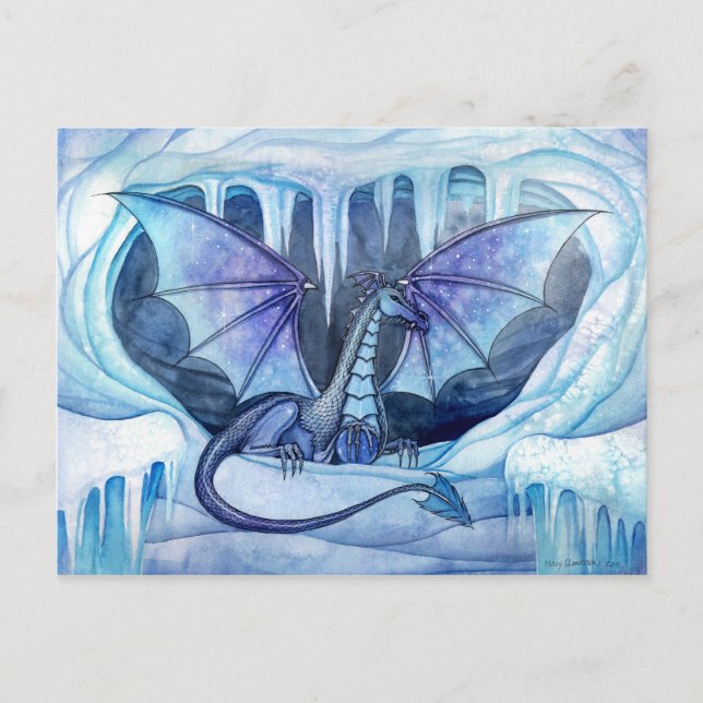 Postal con dragón de hielo de Molly Harrison (Anverso)