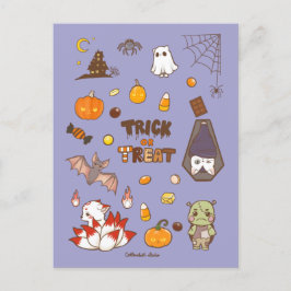 Postal con el tema de Halloween Trick o Trek