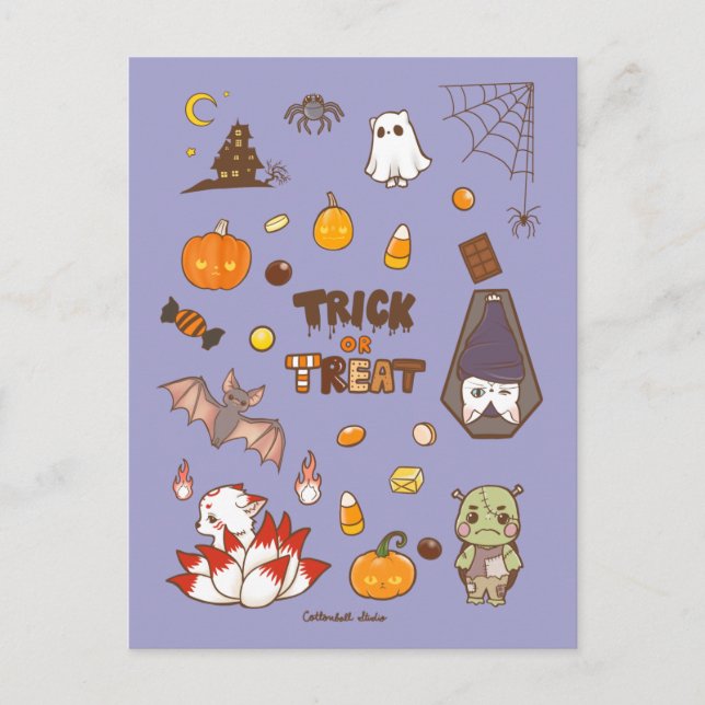 Postal con el tema de Halloween Trick o Trek (Anverso)