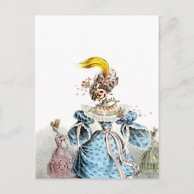 Postal con el vestido de neumonía de la muerte (Anverso)