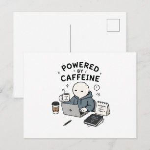 Postal Con Energía de Cafeína Chistoso Meme de Trabajo