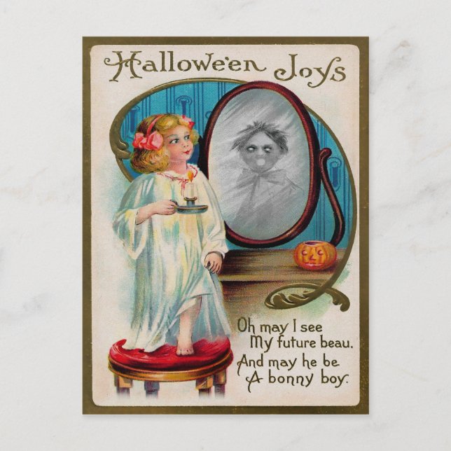 Postal con espejo de Halloween (Anverso)