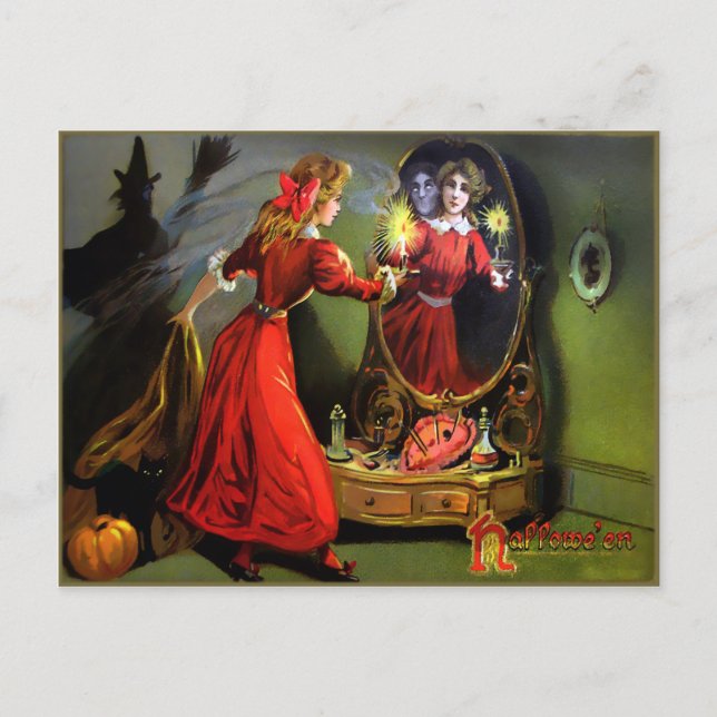 Postal con espejo de Halloween (Anverso)