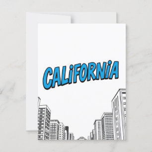 Postal con estilo cómic de California