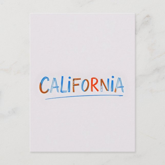 Postal con estilo cómic de California (Anverso)