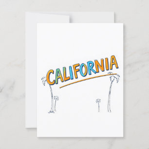 Postal con estilo cómic de California