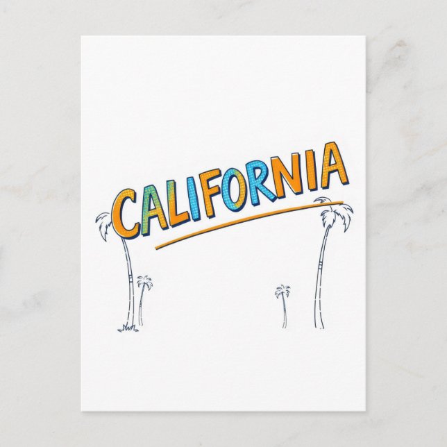 Postal con estilo cómic de California (Anverso)