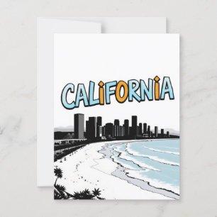 Postal con estilo cómic de California
