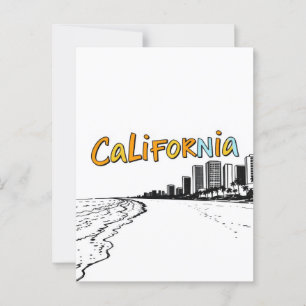 Postal con estilo cómic de California