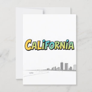 Postal con estilo cómic de California